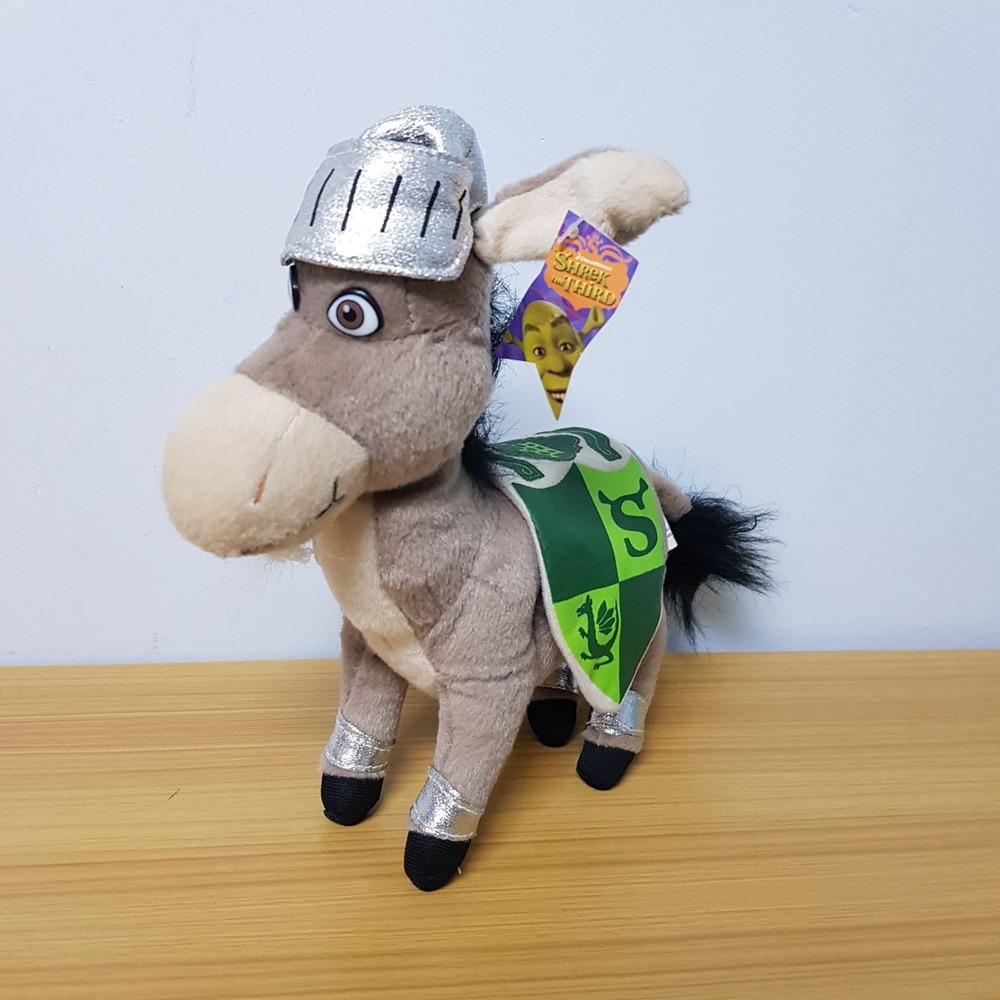 Shrek the Third DONKEY AS KNIGHT‎  Stuffed Plush Shrek 3 2006 Namco With Tag